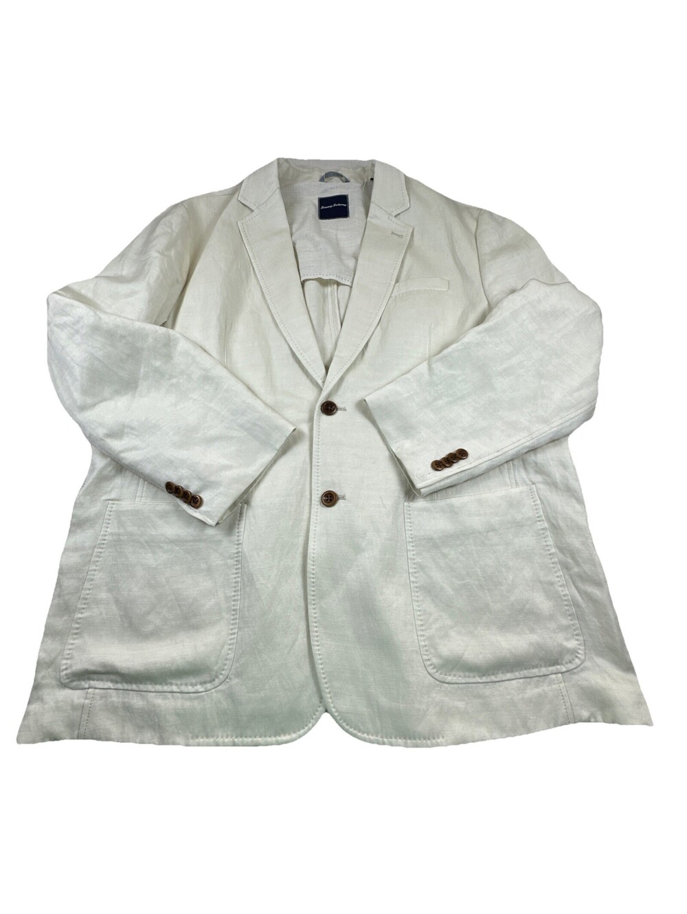 Tommy Bahama Linen Blazer Mens XL Cream Half Lined 2 Button Sport Coat Jacket